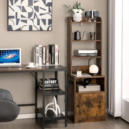 Tall-Bedside-Table-Nightstand-with-Charging-Station-and-Bookshelf-2