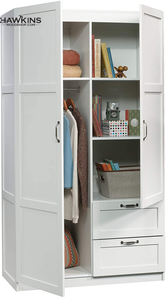 Sauder Large Storage Cabinet, Soft White Finish – Built to Order, Made in  USA, Custom Furniture – Free Delivery