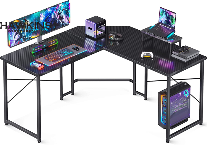58 L Shaped Gaming Desk, Gaming Table L Shape, Computer Desk for