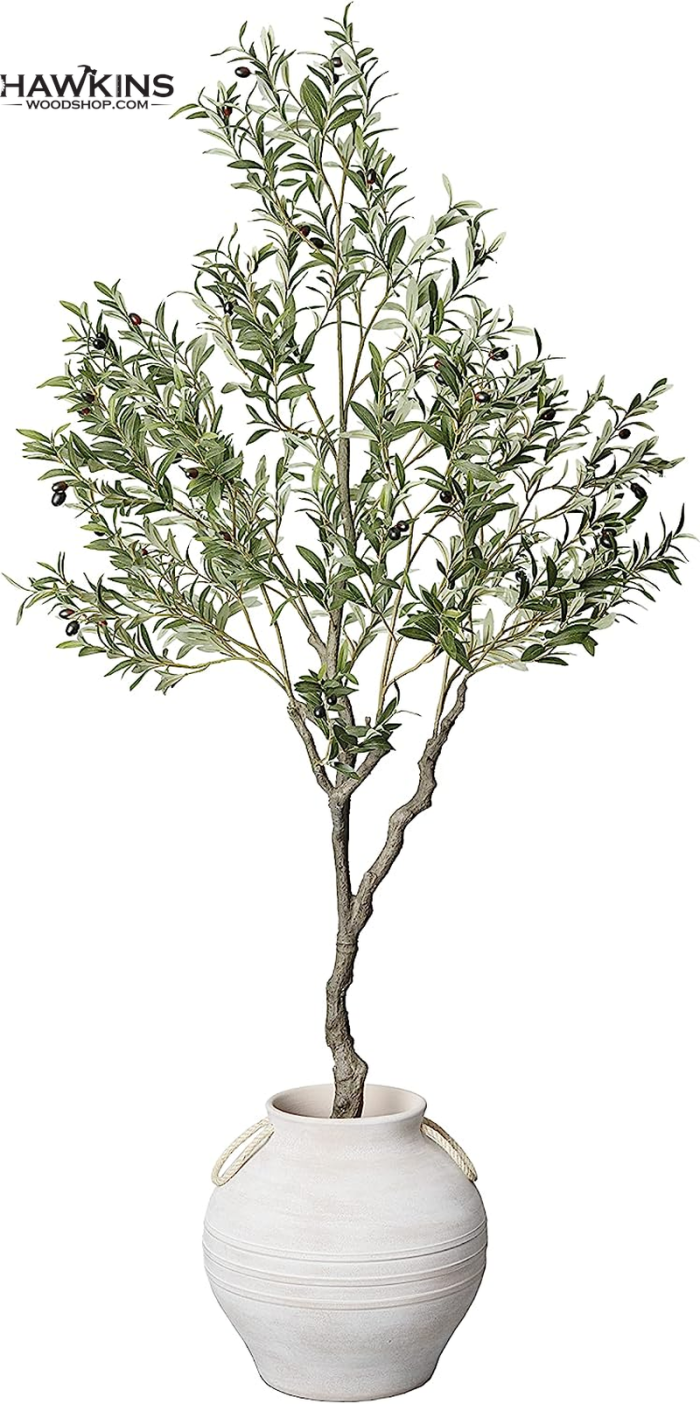Olive Tree Artificial 7 Feet Tall, Fake Indoor Tree, Faux Decorative Tree  (white pot not included)) – Built to Order, Made in USA, Custom Furniture –  Free Delivery