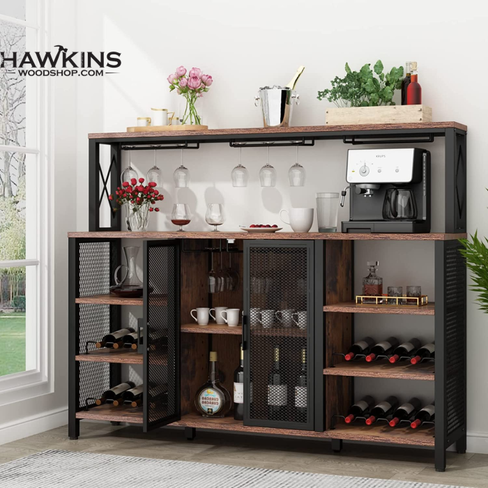 Country Chic Wide Coffee Station, Rustic Liquor Station, Bar Station,  Countertop Accessories Organizer 