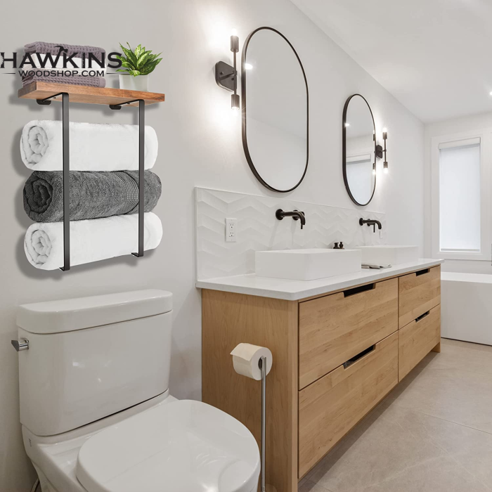 Towel Rack Wall Mounted,Bathroom Towel Storage,Wall Towel Holder,Black  Minimalist Design Storage Organizer for Large Towels, Small Towels, Hand  Towels,Spa, Salo… in 2023