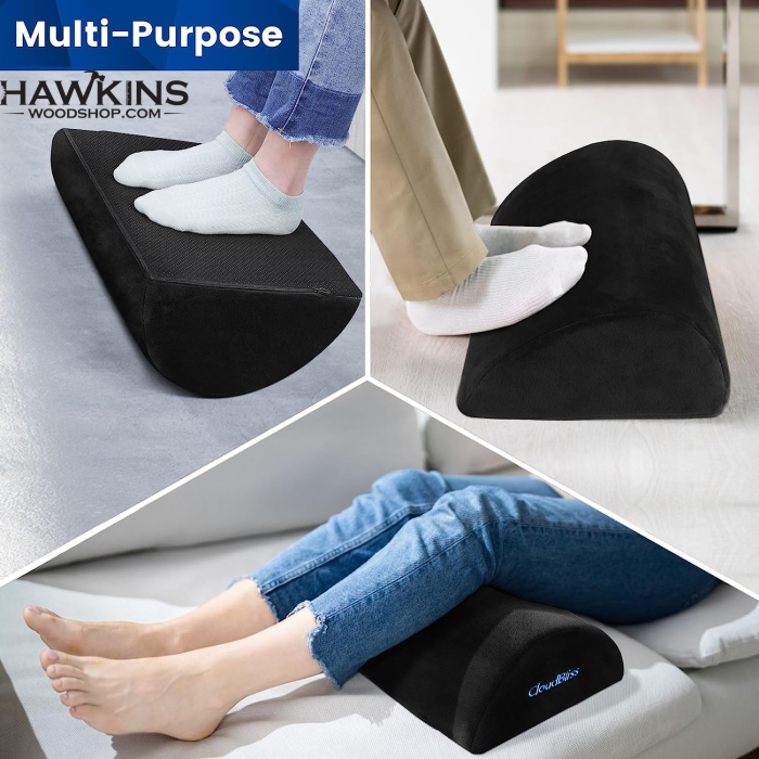 Foot Rest for under Desk at Work,Office Desk Accessories with Memory Foam  and Washable Removable Cover, Foot Stool for Office, Car, Home to Foot  Support and Relax Ankles, Black – Built to
