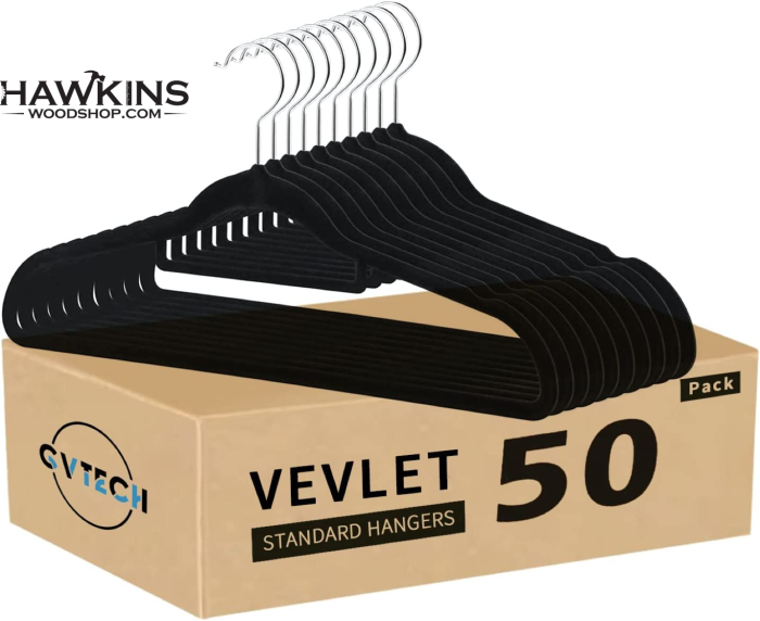 Premium Velvet Hangers, [50 Pack] Non Slip and Heavy Duty Velvet