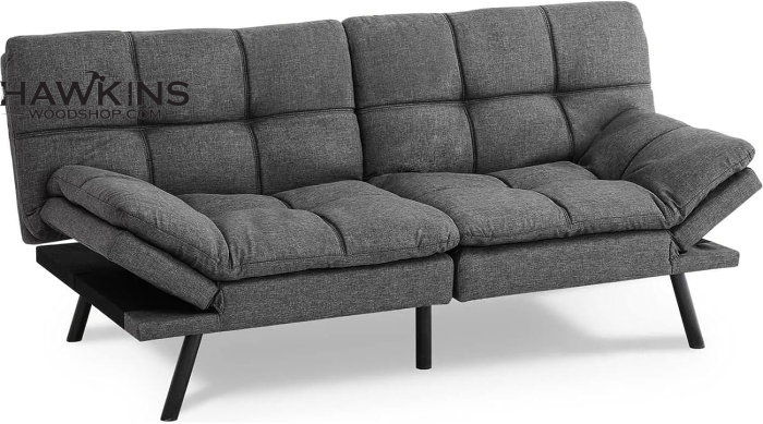 Futon Sofa Bed – Sleeper Convertible Futon Couch, Memory Foam Couch  Convertible Loveseat for Living Room, Lien, Grey – Built to Order, Made in  USA, Custom Furniture – Free Delivery