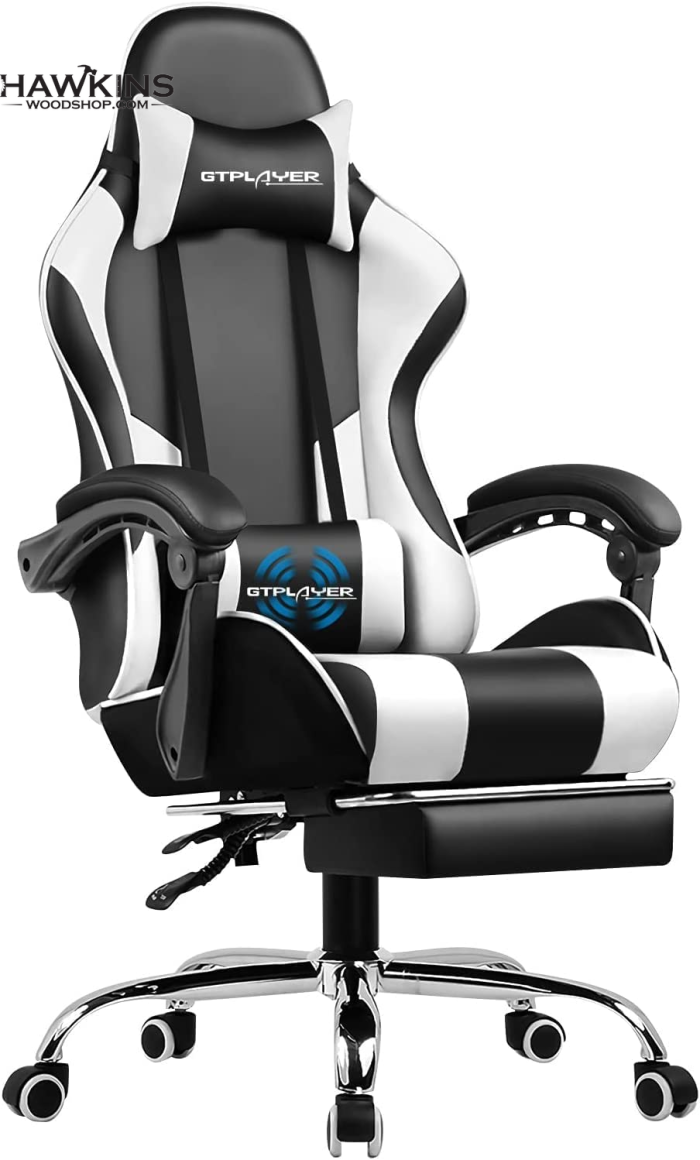 Computer Gaming Chairs with Headrest with Head Pillow, Lumbar Pad