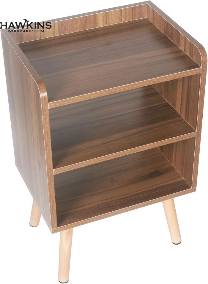 Nightstand, Mid-Century Modern Bedside Tables with Storage Shelf, Minimalist  and Practical End Side Table, Fashion Bedroom Furniture, Walnut. – Built to  Order, Made in USA, Custom Furniture – Free Delivery