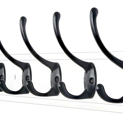 Rustic Coat Rack Wall Mount,35 9/16” Long 8 Cast Iron Coat Hooks Wall  Mounted,Heavy Duty Wall Coat Hanger Hooks for Hanging Coats,Clothes,Jacket,Black  on White – Built to Order, Made in USA, Custom