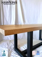 White Oak Dining Table With Modern Metal Table Legs Hawkinswoodshop.com4