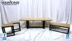 White Oak Dining Table With Modern Metal Table Legs Hawkinswoodshop.com8