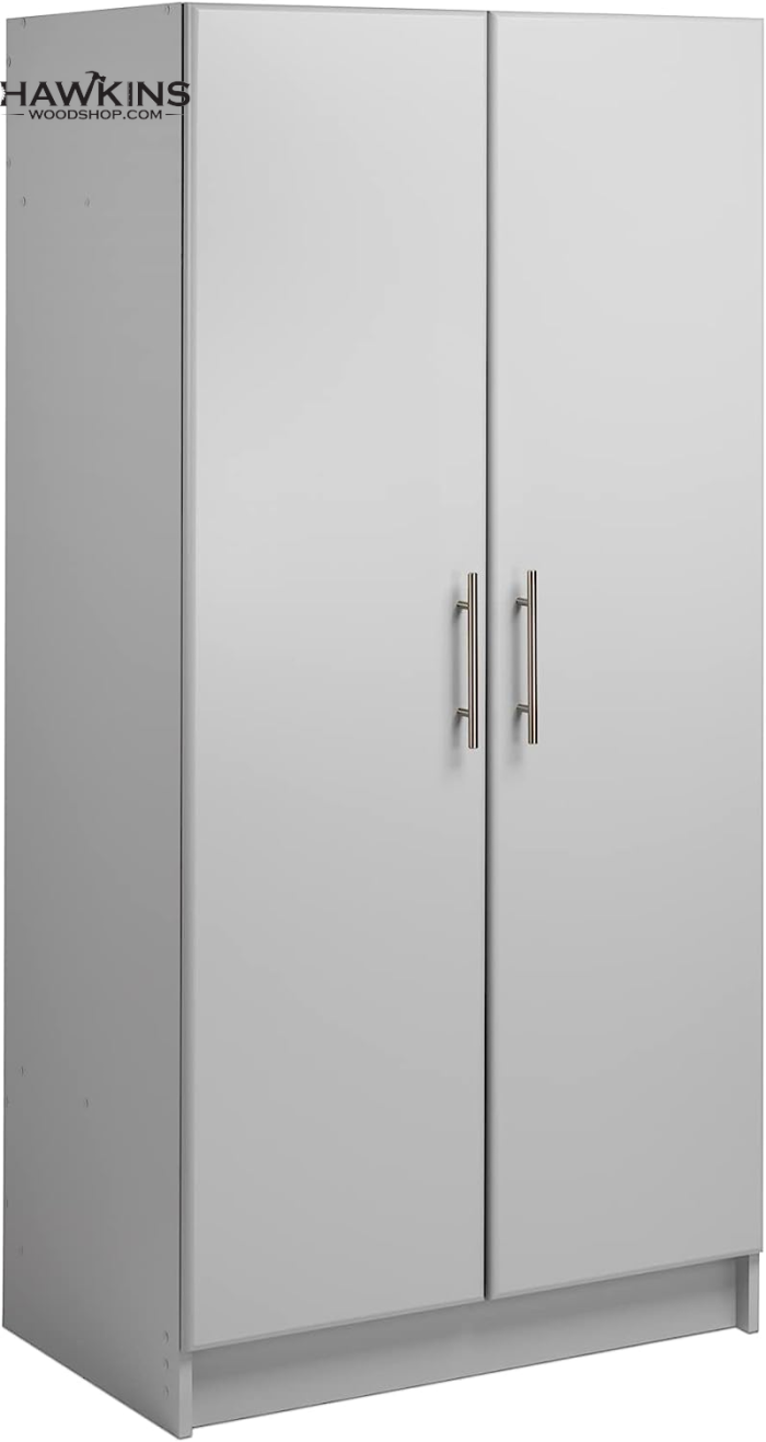 Elite 65 Tall Wardrobe Storage Cabinet w/Adjustable Shelves - White NEW