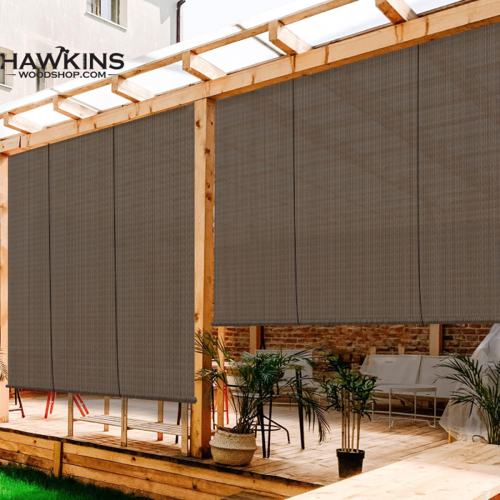 Outdoor Roller Shades 6'W X 6'H Window Blinds for Porch Screen Deck Pergola  Patio Balcony Gazebo Privacy Sunshade Roll up Outdoor, Brown – Built to  Order, Made in USA, Custom Furniture –