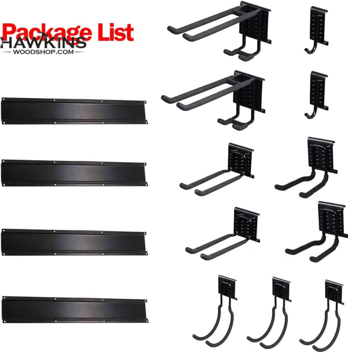 Ultrawall 13 PCS Tool Storage Rack, 64 Inches Adjustable Garage  Organization Wall Mounted Storage System with 9 Hooks, Heavy Duty Steel  Garden Tool