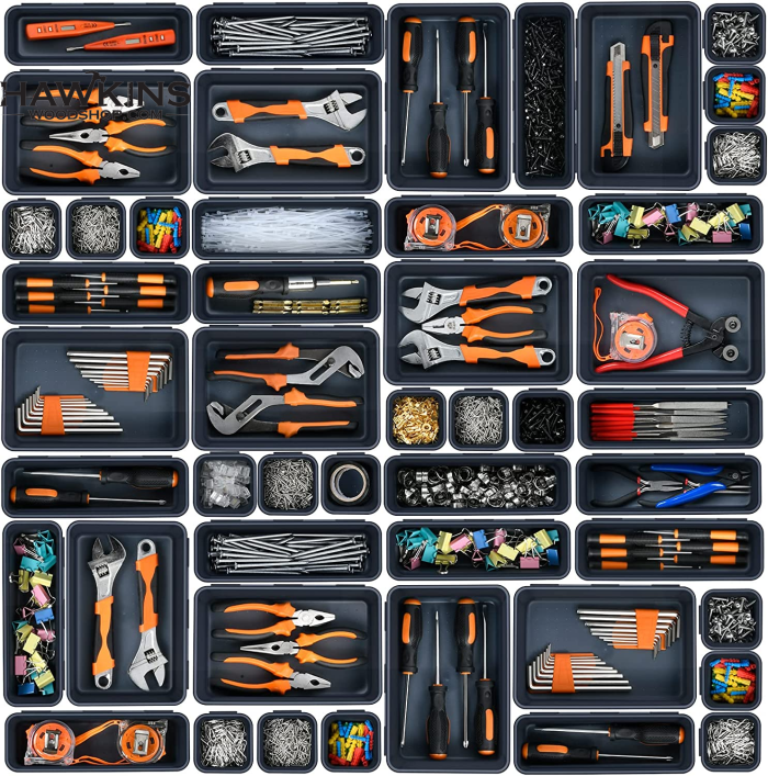 𝟯𝟮𝗣𝗖𝗦 Tool Box Organizer Tray Divider Set, Desk Drawer