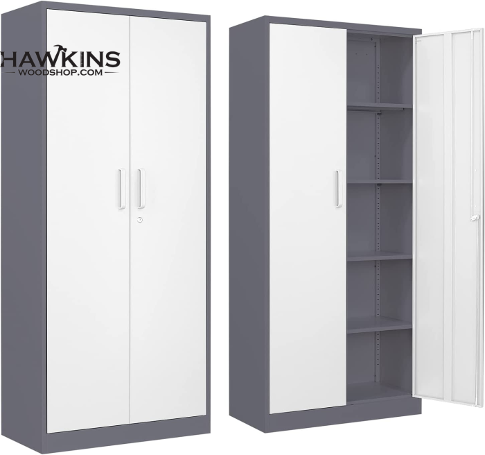 Black & Decker Talon Hitch Cap 2-Door Storage Cabinet, 31-1/4W x 19-5/8D  x 75-3/8H, Gray Laminate Finish