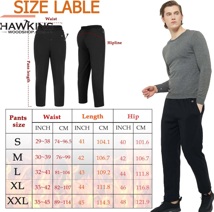 USB Heated Pants 8 Heating Zones Electric Thermal Trousers 3 Temperature  Modes Waterproof Winter Thermal Pants M-4XL size