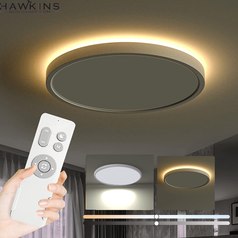 Dimmable LED Flush Mount Ceiling Light Fixture with Remote Control, 12Inch  24W Round Close to Ceiling Lights, 3000K-6500K Light Color Changeable, Slim  Modern Ceiling Lamp for Bedroom Kitchen 