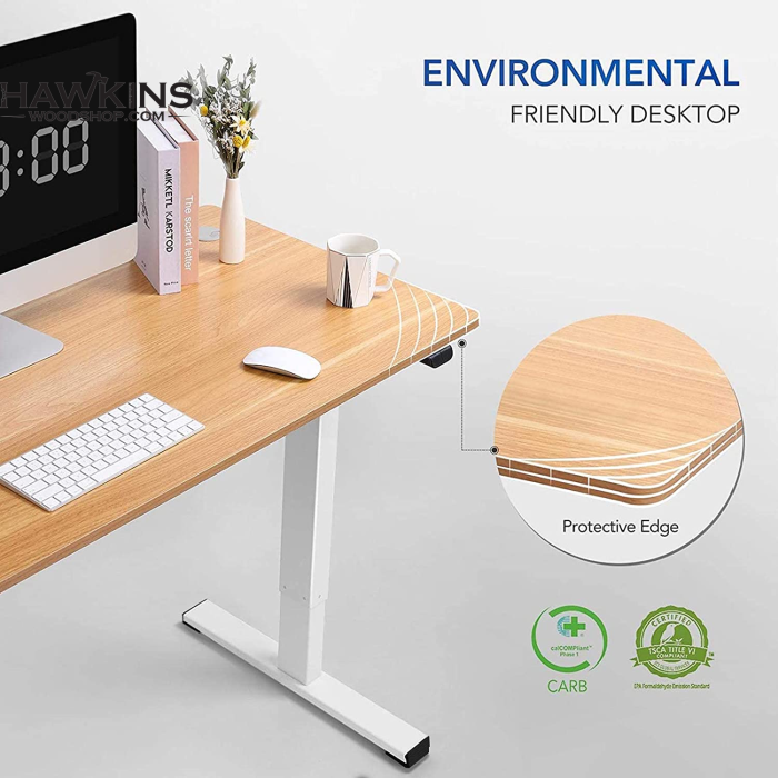 FLEXISPOT Electric Standing Desk 48 x 24 Inches Seamless Solid Slab Height  Adjustable Desk Electric Stand Up Desks for Home Office Adjustable Height