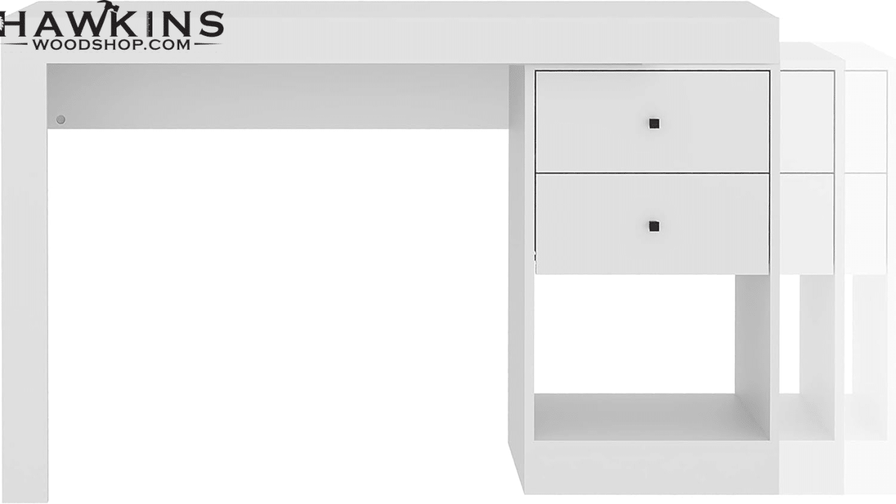 Expandable Desk with Storage Drawers & Open Shelf – Expands from 47 ...