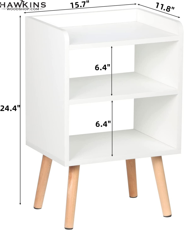 Nightstand, Mid-Century Modern Bedside Tables with Storage Shelf, Minimalist  and Practical End Side Table, Fashion Bedroom Furnitur,White. – Built to  Order, Made in USA, Custom Furniture – Free Delivery